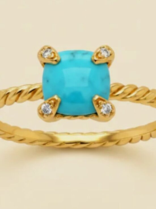 David Yurman Jewelry - 18K David YURMAN Turquoise Ring in Yellow Gold Gorgeous